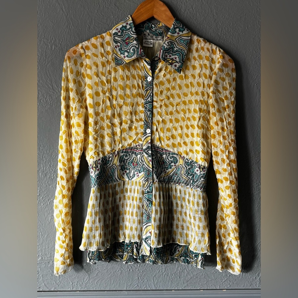 Alberto Makali Mixed Print Button-Down Shirt Artsy | Size S